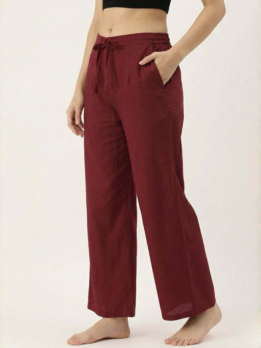 Maroon Comfort Plazo Pant